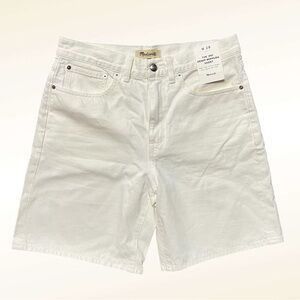 Madewell 1997 Denim Bermuda Shorts NWT Size 28 Cream High Rise A-line Casual